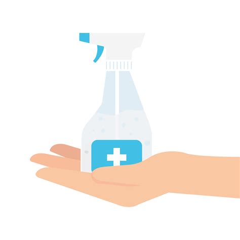 Hand holding sanitizer bottle with hands vector design 1891465 Vector ...