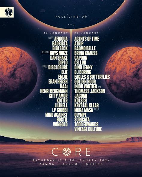 Tomorrowlands Core Tulum Releases Full 2024 Line Up Edm Life