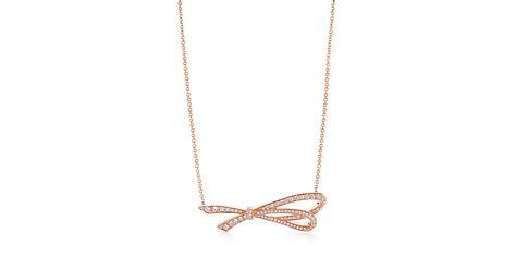 Tiffany Bow Pendant In 18k Rose Gold With Diamonds Tiffany And Co