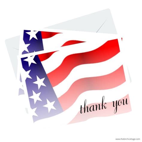 Patriotic Thank You Note Cards for Veterans Day 2020 - The Birch Cottage