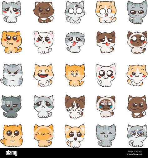 Cartoon Cat Emotionen Stock Vektorgrafiken Kaufen Alamy