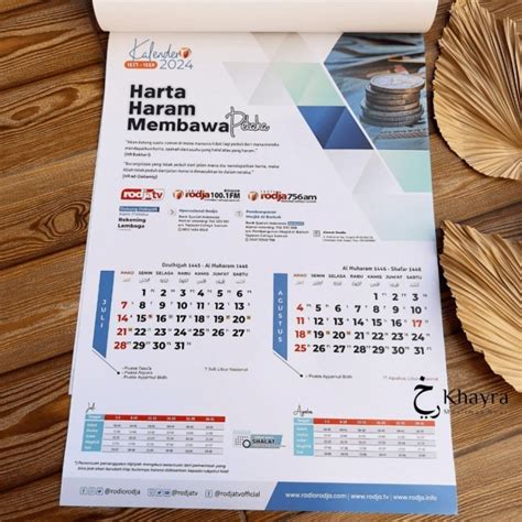 Jual Kalender Dinding Rodja 2024 Kalender Hijriyah Kalender Puasa Sunnah 18f Shopee Indonesia