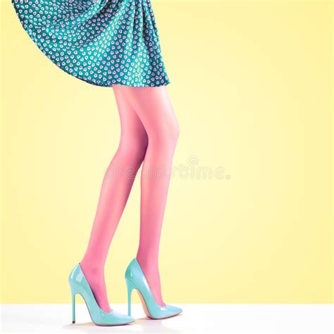 Fashion Female Skirt Long Legs High Heels Outfit Stock Image Image