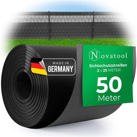 Amazon De Novatool X M Rolle Pp Premium Sichtschutzstreifen F R