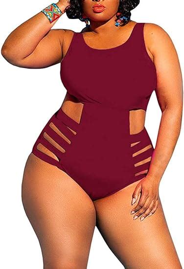 YONYWA Womens One Piece High Waist Plus Size Swimsuits Sexy Tummy