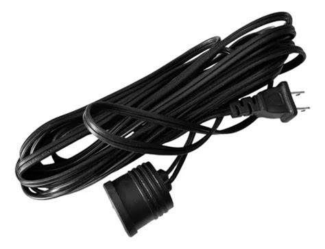 Extensión Eléctrica Con Socket Para Foco 6 Metros Techtools Color Negro