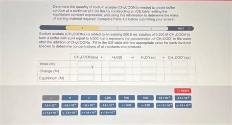 Solved Determine The Quantity Of Sodium Acetate Ch Coona Chegg