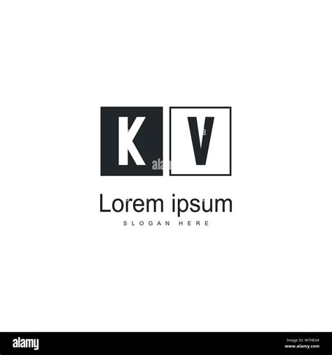 Initial Kv Logo Template With Modern Frame Minimalist Kv Letter Logo