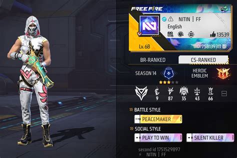 Nitin Ff S Free Fire Max Id Stats K D Ratio Headshots And Monthly