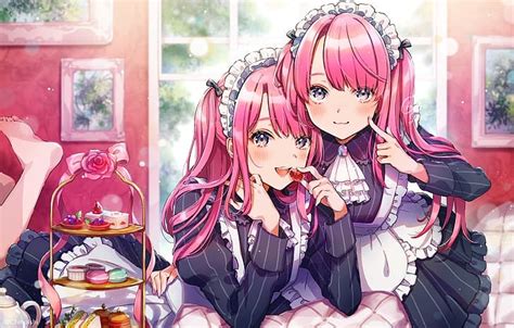 Online Crop Hd Wallpaper Anime Anime Girls Twins Twintails Pink