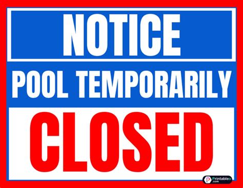 15 Printable Pool Closed Sign Printableo