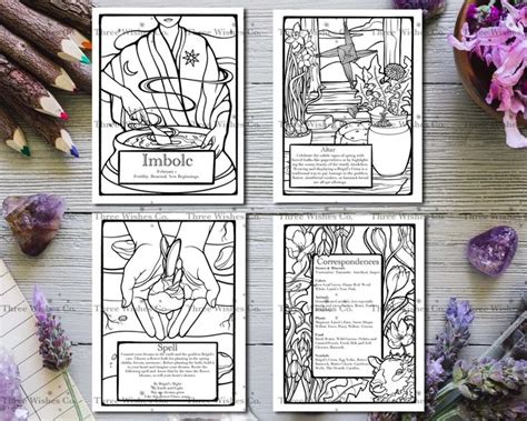 Imbolc Coloring Page Candlemas Sabbat Wheel Of The Year Coloring