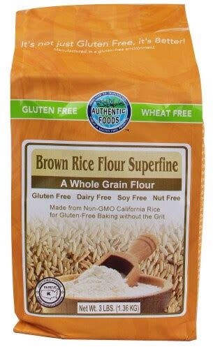 Authentic Foods Gluten Free Brown Rice Flour Superfine Lbs Food Less