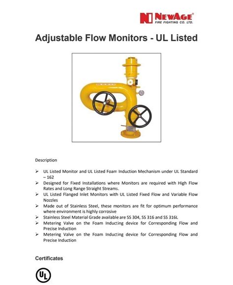 Newage Stainless Steel Water Cum Foam Monitor For Fire Fighting At Rs