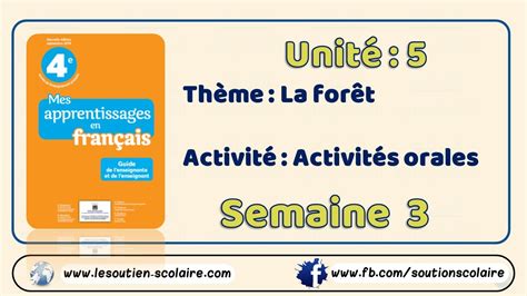 Protégeons la forêt Unité 5 La forêt semaine 3 Mes