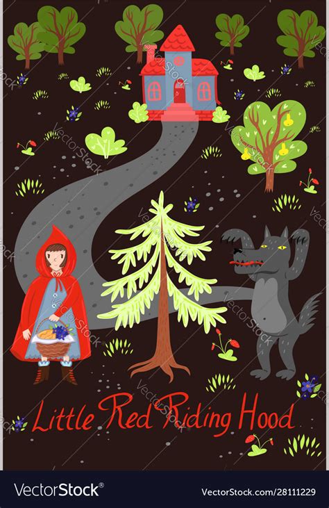 Little Red Riding Hood Poster Graphics Royalty Free Vector