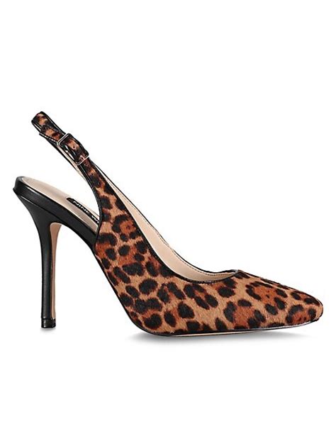 Alison Leopard Print Leather And Calf Hair Slingback Dress Shoes