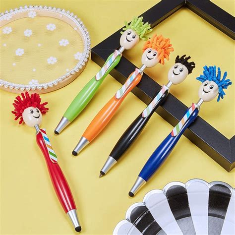 5 Fun Pens Fluffy Doll Pen Screen Touchs Replaceable Ball Pen 1ml