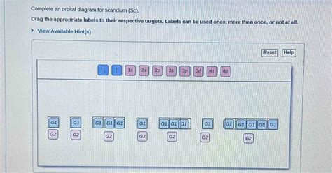 Solved Complete An Orbital Diagram For Scandium Sc Drag The