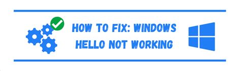 Full Repair Guide Windows Hello Is Not Working