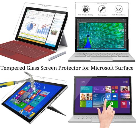 Clear And Tempered Glass Screen Protector For Microsoft Surface