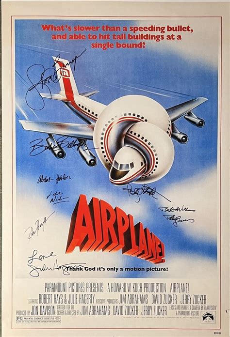 Airplane Cast Signed Movie Poster