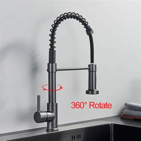 Sanipro Flexible Cold Hot Mixer Sink Tap Sus Stainless Steel Black