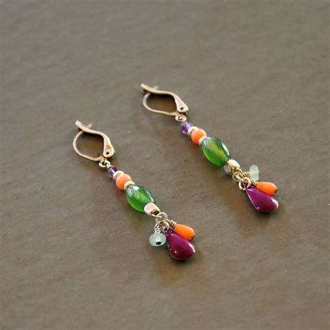 Boucles D Oreilles Fines Et L G Res Pierres Fines Et Perles Argent