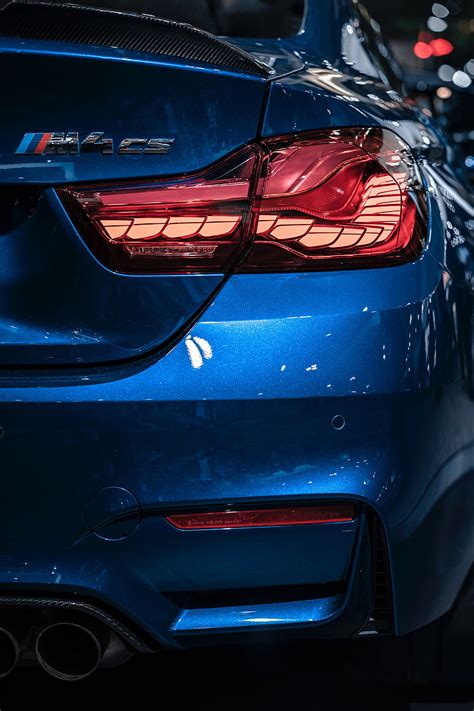 HD wallpaper: blue car, bmw m4 cs, rear view, land Vehicle ...