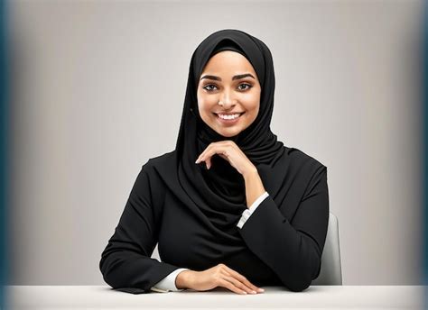 Premium Ai Image Saudi Woman Wearing A Traditional Black Abaya Nikab Hijab Beauty Arab Girl