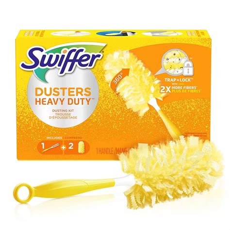 Swiffer 360 Dusters Heavy Duty Dusting Kit With 1 Handle And 2 Dusters