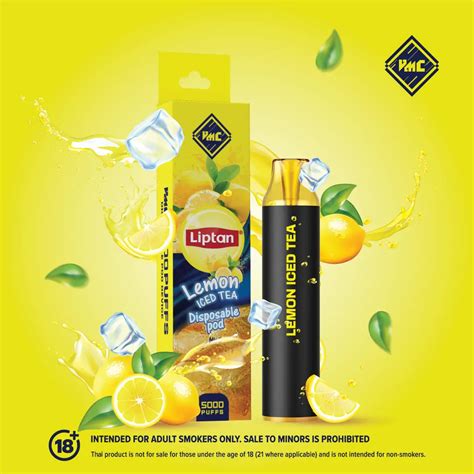 ซอ VMC 5000 Puffs Lemon Iced Tea VMC 5000 Puffs กลนชามะนาว Let