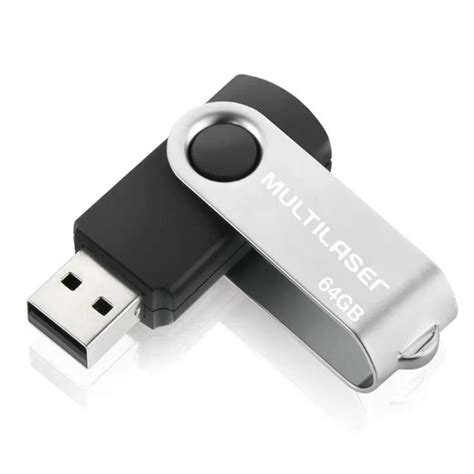 Pendrive Multilaser Twist Pd Gb Preto E Prateado Em Promo O