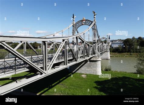 Salzach bridge, Art Nouveau, across Salzach river, Laufen an der ...