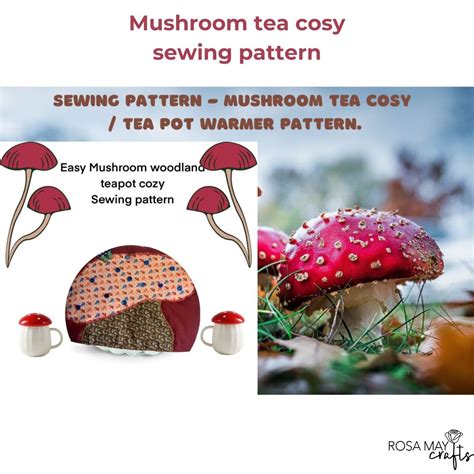 Mushroom Teapot Cozy Pdf Pattern Easy Cosy Sewing Pattern Handmade