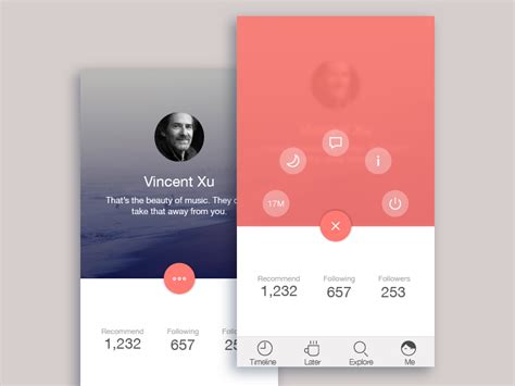 Me pages by Vincent on Dribbble