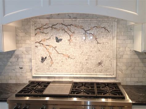 Calacatta Gold Mosaic Backsplash - Transitional - Kitchen - dc metro - by Architectural Ceramics Inc