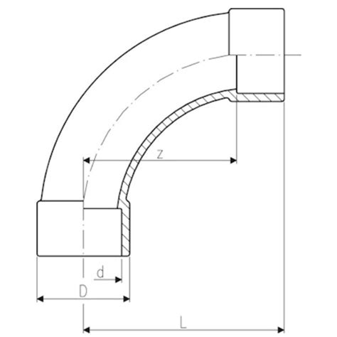 Waterco PVC Elbow 90 50mm Long Radius AC Pools