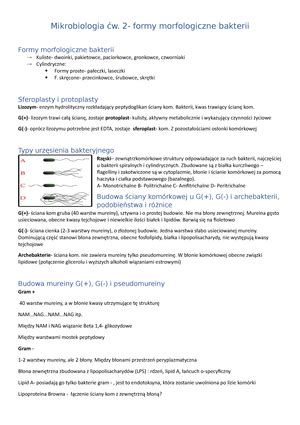 Dokument Typy hodowli metody określania liczby bakterii podłoża