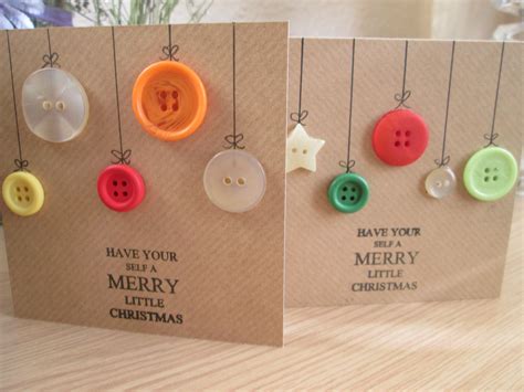 Hand Crafted Button Christmas Cards