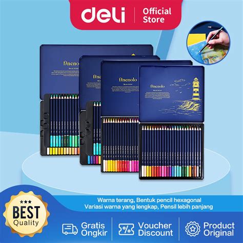 Jual Deli Colored Pencil Pensil Warna 24 36 48 72 Warna Lebih Panjang