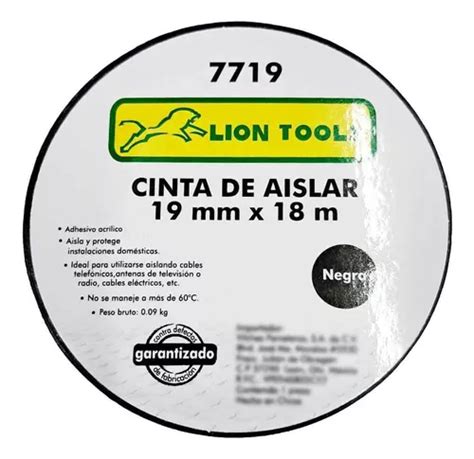 Cinta De Aislar 19 Mm X 18 Metros Negro 7719 Lion Tools MercadoLibre