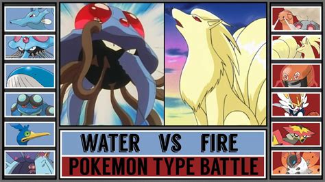 Pokémon Type Battle Water Vs Fire Youtube