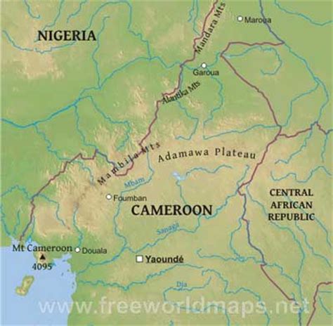 Cameroon Physical Map