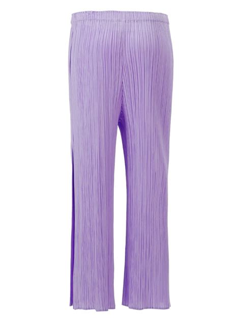 Pleats Please Issey Miyake Mc July Pleated Cropped Trousers Purple