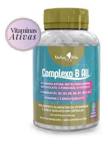 Complexo B 120cáps Vitaminas Ativas B1 B2 B3 B5 B6 B7 B9 B12