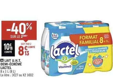 Promo Lait U h t Demi écrémé Lactel chez Spar iCatalogue fr