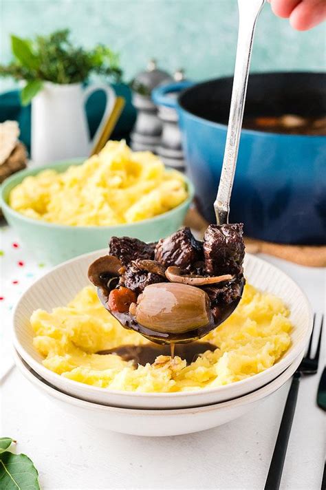 Boeuf Bourguignon Beef Stewed With Mushrooms Red Wine And Bacon