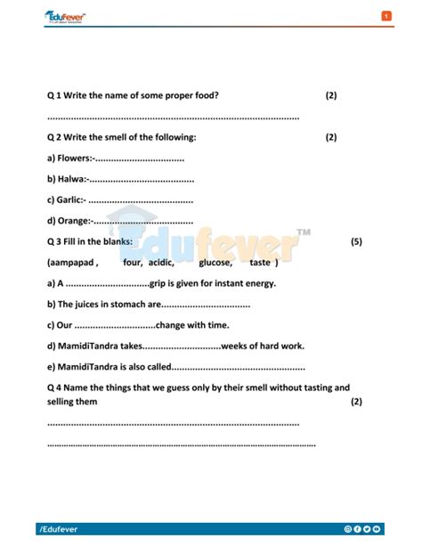 Cbse Class 5 Evs Worksheet