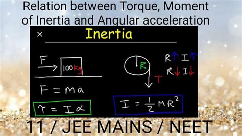 Relation Between Torque Moment Of Inertia And Angular Acceleration Youtube